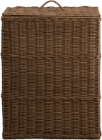 Martha Rectangular Woven Resin Wicker Laundry Hamper - Medium Brown - Grand Goldman Shop