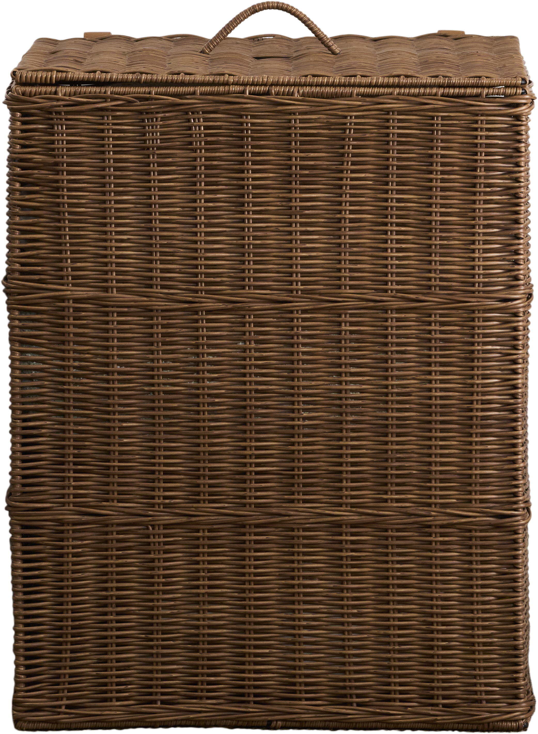 Martha Rectangular Woven Resin Wicker Laundry Hamper - Medium Brown - Grand Goldman Shop