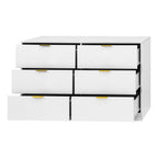 Simply Modern 6-Drawer Dresser, Chest of Drawers for Bedroom, Living Room, Hallway, and Entryway - Large Storage Cabinet White - Grand Goldman Shop