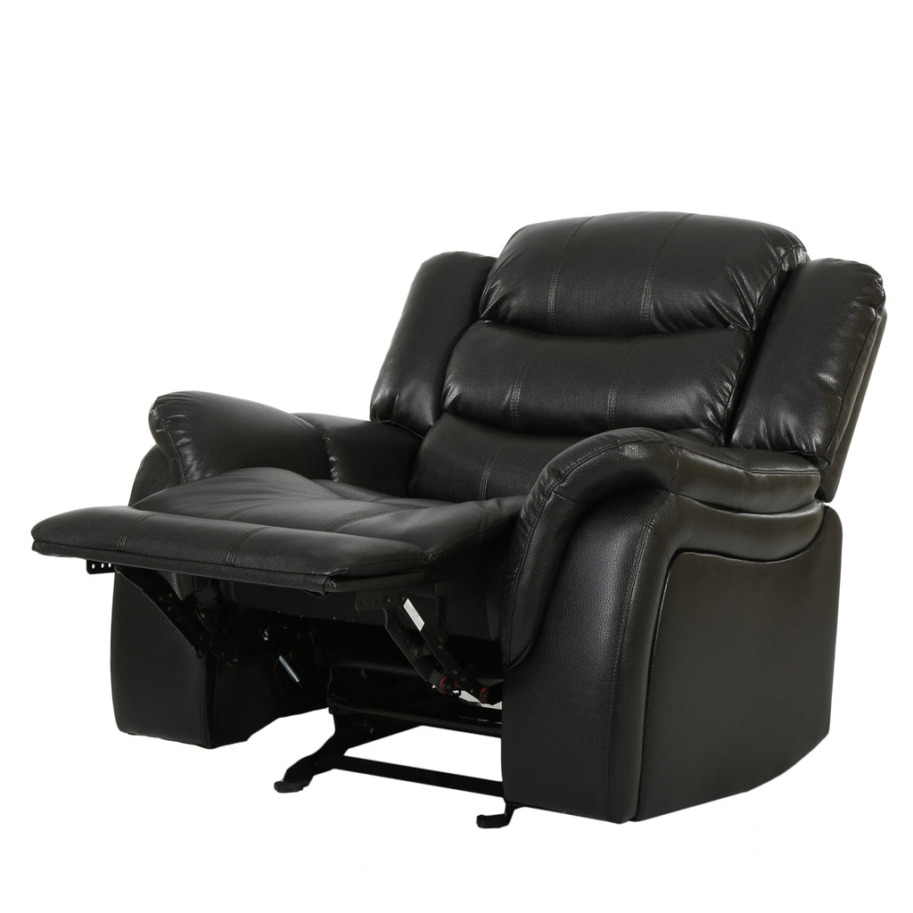 Classic Design Black Berry PU Upholstery Glider Recliner Chair with Spacious Comfort and Durable Construction - Grand Goldman Shop