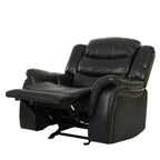Classic Design Black Berry PU Upholstery Glider Recliner Chair with Spacious Comfort and Durable Construction - Grand Goldman Shop