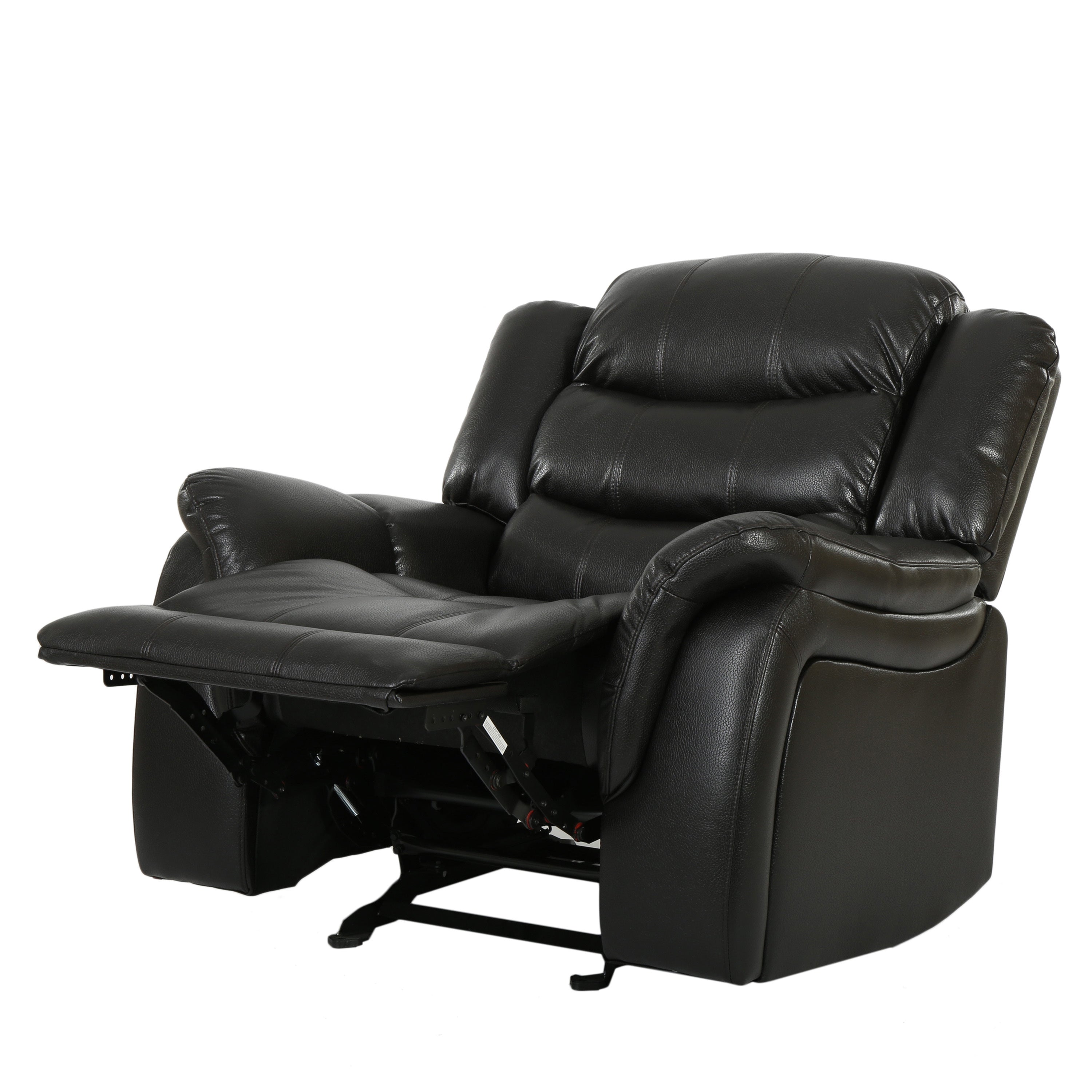Classic Design Black Berry PU Upholstery Glider Recliner Chair with Spacious Comfort and Durable Construction - Grand Goldman Shop