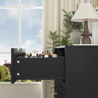 Modern 8 Drawers Dresser Chests for Bedroom,47.2' Wide Wood Chest of Drawers with Gold Metal Handle,Drawer Organizer for Bedroom,Living Room,Hallway and Entryway,Black - Grand Goldman Shop