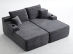 69'Cloud Sectional Couch, L-Shape Chaise with R-Shape Chaise with Deep Seat and Comfortable 2 Seater Couch for Modern Living Room,(Plush Fabric),Grey - Grand Goldman Shop
