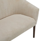 Corduroy Recessed Arm Loveseat(Beige+Walnut-65780) - Grand Goldman Shop