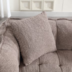Cozy Beanbag Chair with High Resilience Foam Core for Two  -Brown Chenille, 66x35x25 inches - Grand Goldman Shop