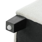 Ottoman Bench with Storage, White Boucle Surface, Rubber Wood Legs, 300 lbs Capacity - Grand Goldman Shop