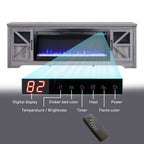 75' Fireplace TV Stand for TVs up to 80',with 44' Electric Fireplace - Grand Goldman Shop