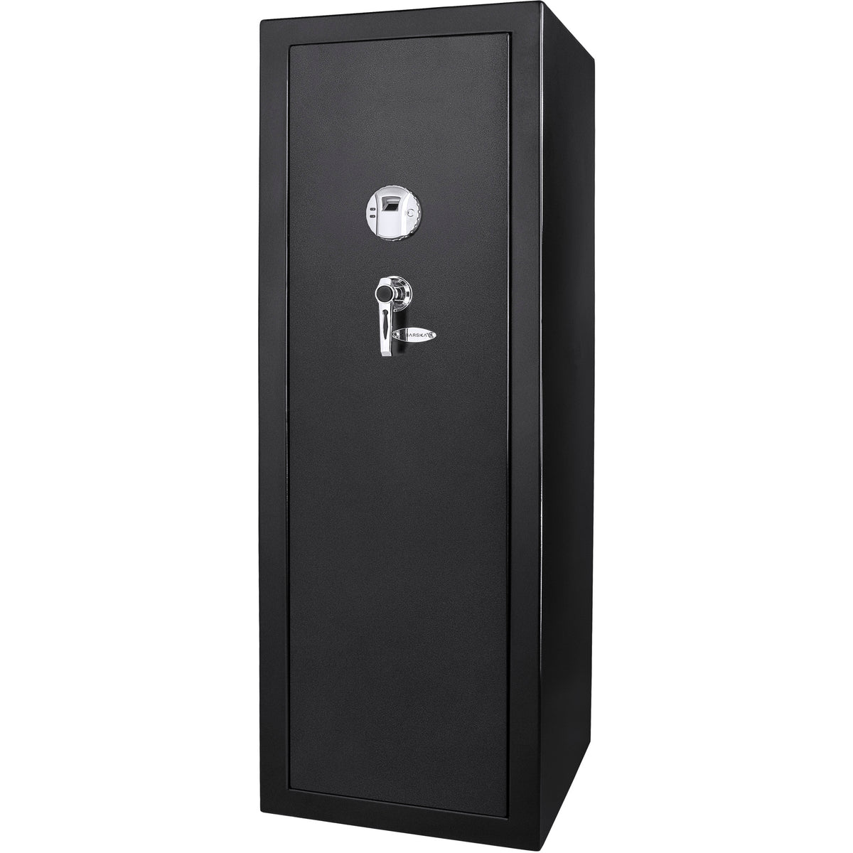 Tall Biometric Rifle Safe with 9.33 Cubic Ft Storage Capacity in Black Steel - Grand Goldman