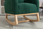 049-Teddy Fabric Rocking Chair With Packet Wood Legs,Green - Grand Goldman Shop