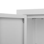 Modern Storage Cabinet with Adjustable Shelves, Magnetic Door Stopper, Aluminum Alloy Handles, and Breathable Design in White