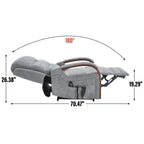 Power Grey Chenille Lift Recliner Chair Dual Motor Infinite Position Up to 350 LBS with Solid Wood Armrests, Heat Massage and Heavy Duty Motion Mechanism - Grand Goldman Shop