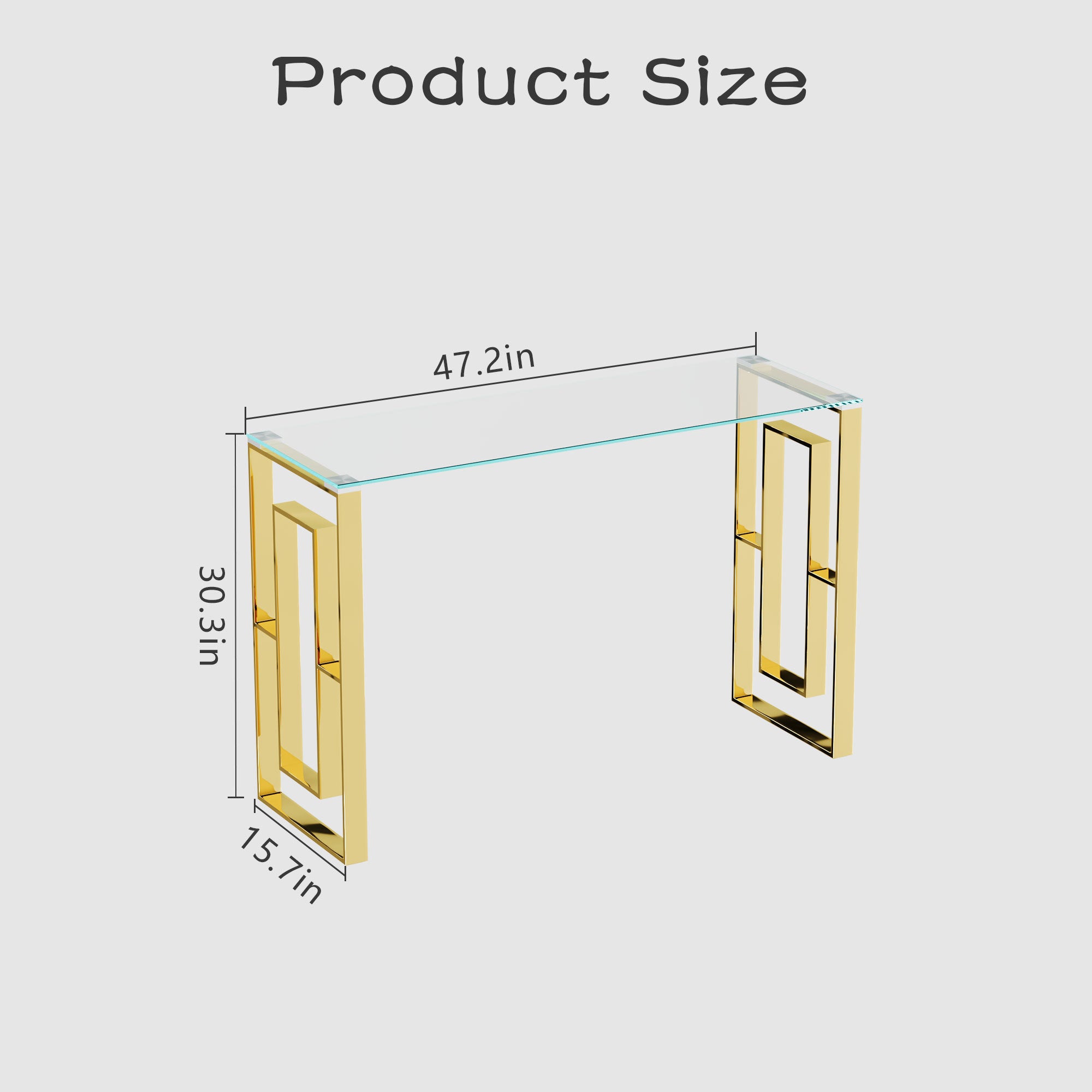 Console Table Stainless Steel Glass,Meal side table Golden Clear  bs-02 - Grand Goldman Shop