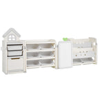 Kids Toy Storage with Bookshelf, 4-Tier Large Toy Storage Organizer with 10 Plastic Movable Bins, Kids Cubby Cabinet with Boo