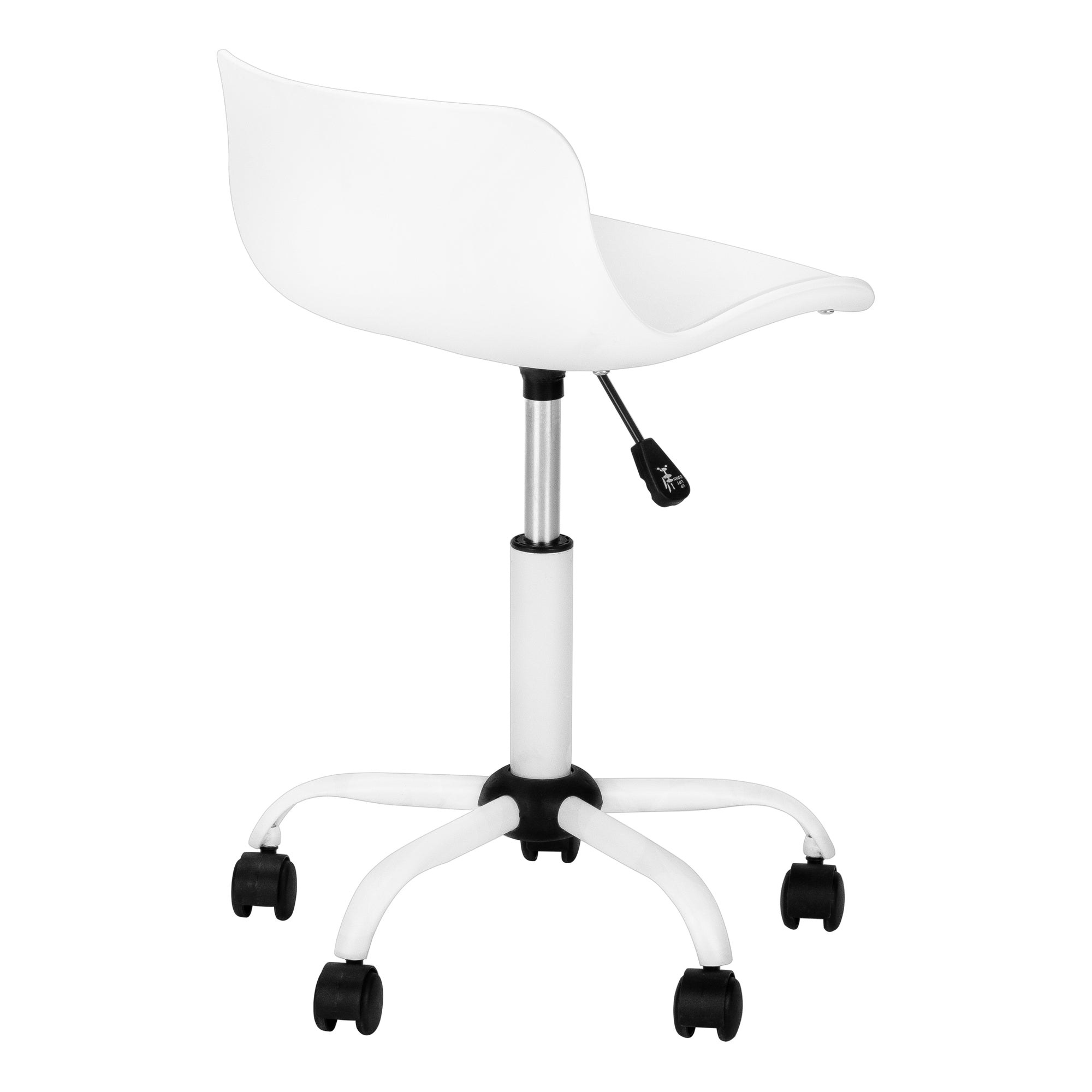 Office Chair, Adjustable Height, Swivel, Ergonomic, Computer Desk, Work, Juvenile, White Leather Look, White Metal, Contempor