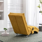 Ergonomic Linen Massage Chaise Lounge with Remote Control, Mustard Color, 5 Modes for Office, Living Room, Bedroom - Grand Goldman Shop