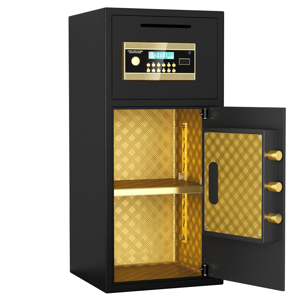 Large Double-door Coin-operated Safe,Digital Security Safe with Fireproof and Waterproof Bag,7.0 Cubic Feet Safe Box with Hid