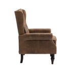 Modern Coffee Wood Frame Armchair with Sturdy Wood Legs and Microsuede Upholstery for Living Room - Grand Goldman Shop
