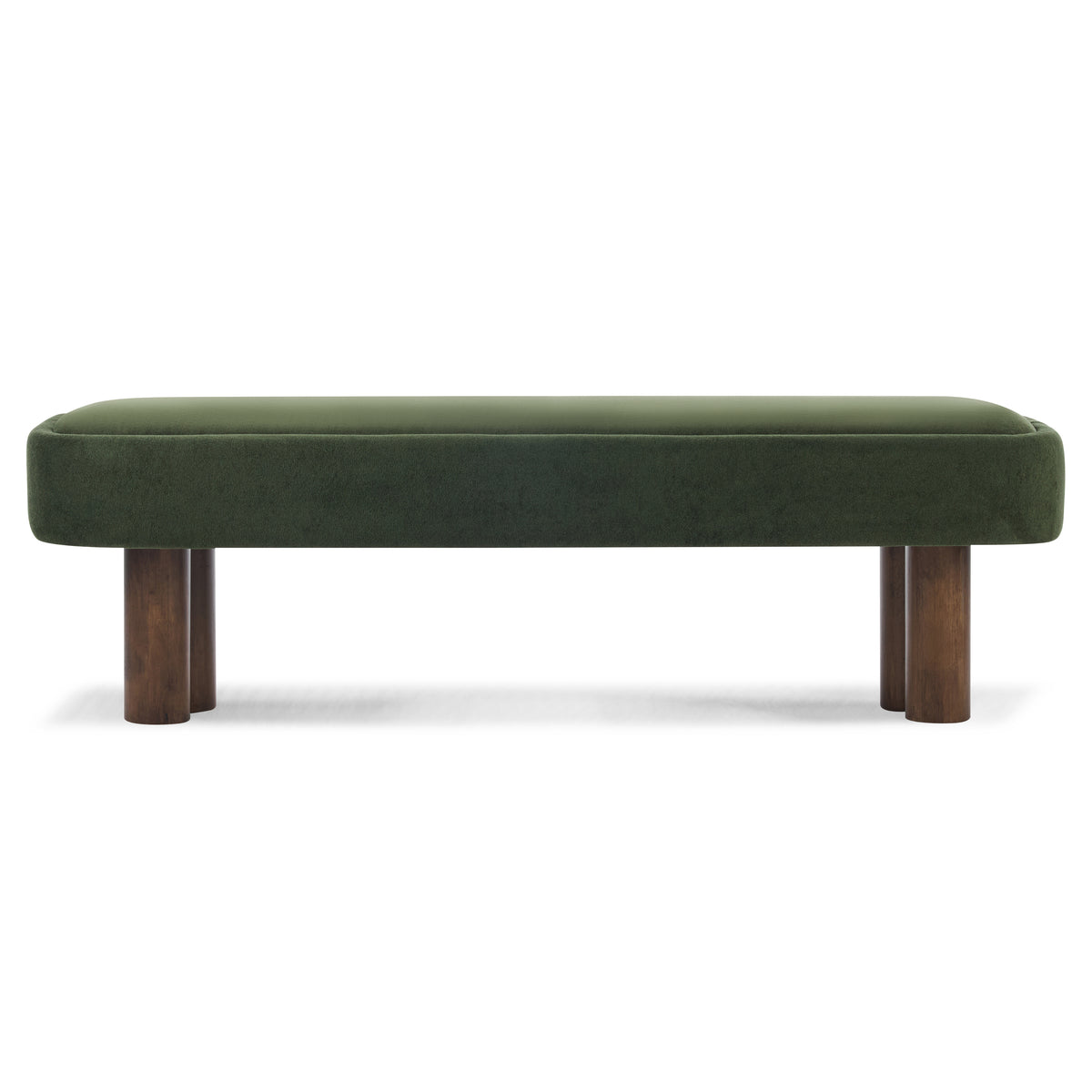 Indoor Green Fabric Dining Bench with Walnut Color Legs, 60.04'L Upholstered Seating for Kitchen, Dining Room and Living Space,250lbs Capacity - Grand Goldman Shop