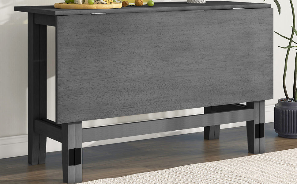 TOPMAX Farmhouse Wood Extendable Dining Table with Drop Leaf for Small Places, Gray(OLD SKU:N717P195019) - Grand Goldman Shop