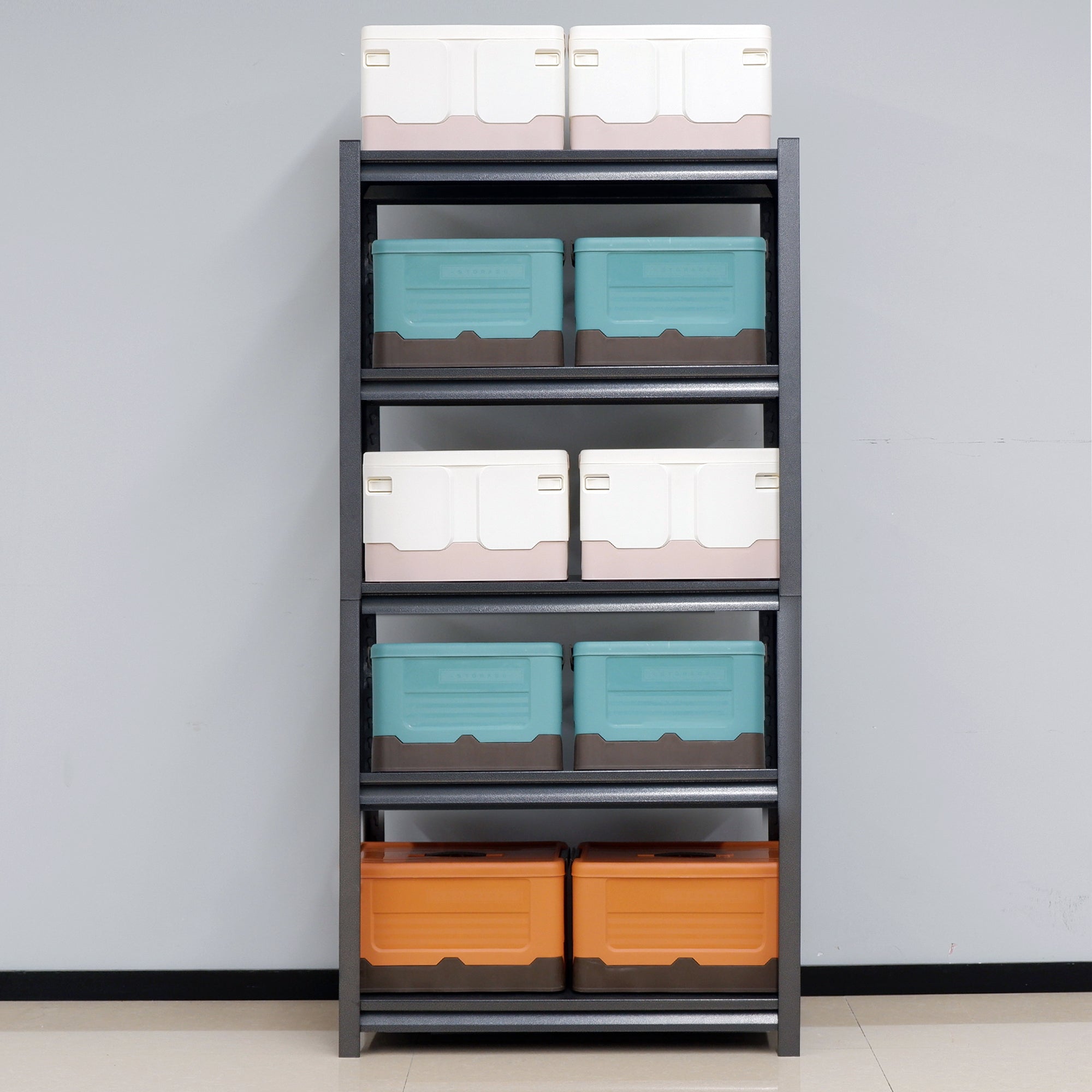 Industrial Heavy-Duty 5 Tier Metal Garage Shelving Unit, 2000LBS Capacity, Adjustable Storage Rack, Black, 31.5'W x 15.7'D x 63'H - Grand Goldman Shop
