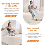 Boneless L-Shape Sectional Sofa with Curved Chaise,White Modular Chenille Compression Couch,30D High-Density Foam,Minimalist Modular Couches Sleeper for Living Room Bedroom Apartment Lounge. - Grand Goldman Shop