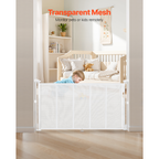 Retractable Baby Gate 34 in Tall Extend to 55 in Wide for Kids or Pets White - Grand Goldman