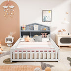 Headboard Storage Cabinet for Full-size Montessori Floor Bed , Grey,Freely collocation - Grand Goldman Shop