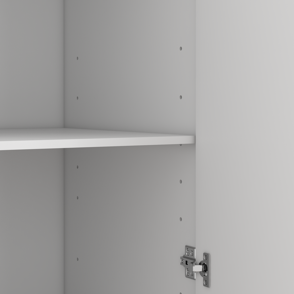 4 Doors Wardrobe Closet with Mirror, LED Wardrobe with Doors and 2 Drawers, Wooden Wardrobe Storage Cabinet with Hanging Rod, Adjustable Shelves, White - Grand Goldman Shop
