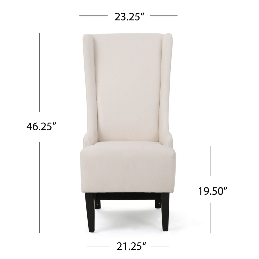 Alight Upholstered Dining Chair with High Back and Birch Wood Legs, Beige - Grand Goldman Shop