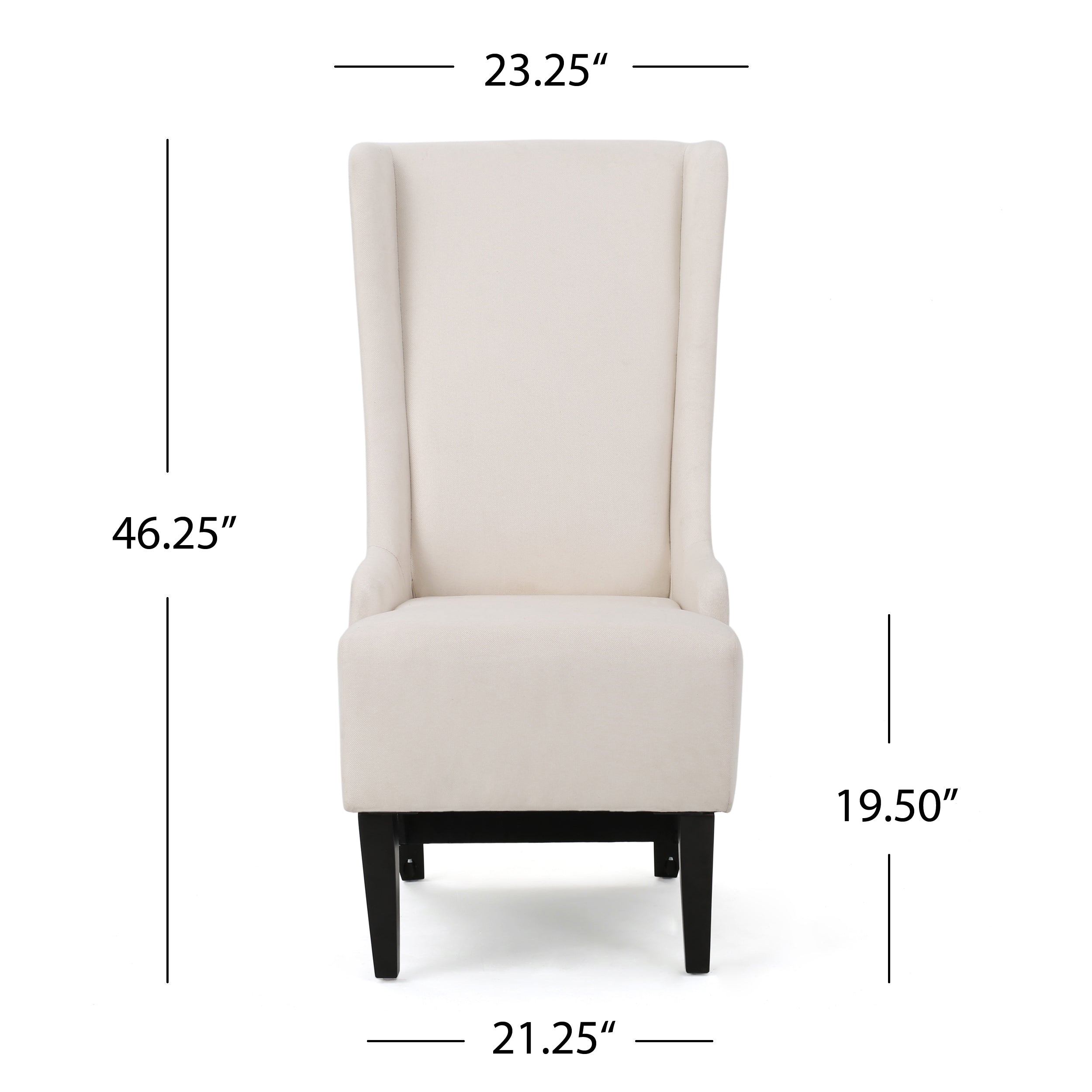 Alight Upholstered Dining Chair with High Back and Birch Wood Legs, Beige - Grand Goldman Shop