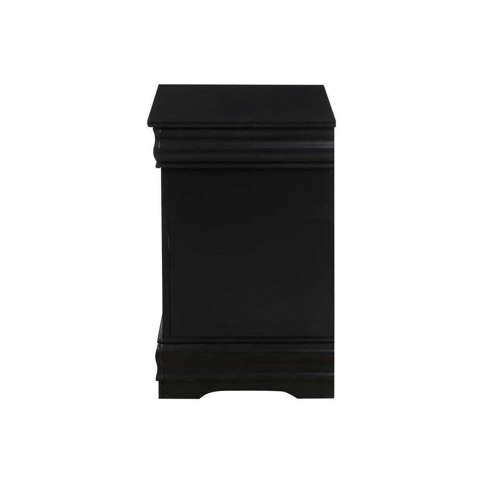 Louis Philippe Black Finish Nightstand - Grand Goldman Shop