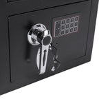 Black Steel Keypad Depository Safe with Dual PIN Codes and Anti-Fishing Baffles, 0.72 Cu Ft - Grand Goldman