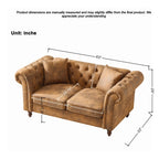 63'Chesterfield ‌tech Fabric Sofa,High-tech Fabric Roll Armrest Sofa,Upholstered Mid Century Modern Couch,2 Seater Couch for Living Room, Office, Apartment, Brown - Grand Goldman Shop