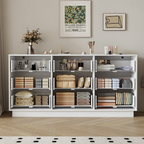 9 Drawer Dresser for Bedroom with Deep Drawers, Large Floor Wood Dressers & Chest of Drawers , Modern White Long Dressers for Closet Living Room - Grand Goldman Shop