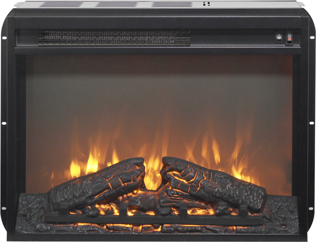 23 inch electric fireplace insert heater with log set & realistic flame, overheating protection without control - Grand Goldman Shop