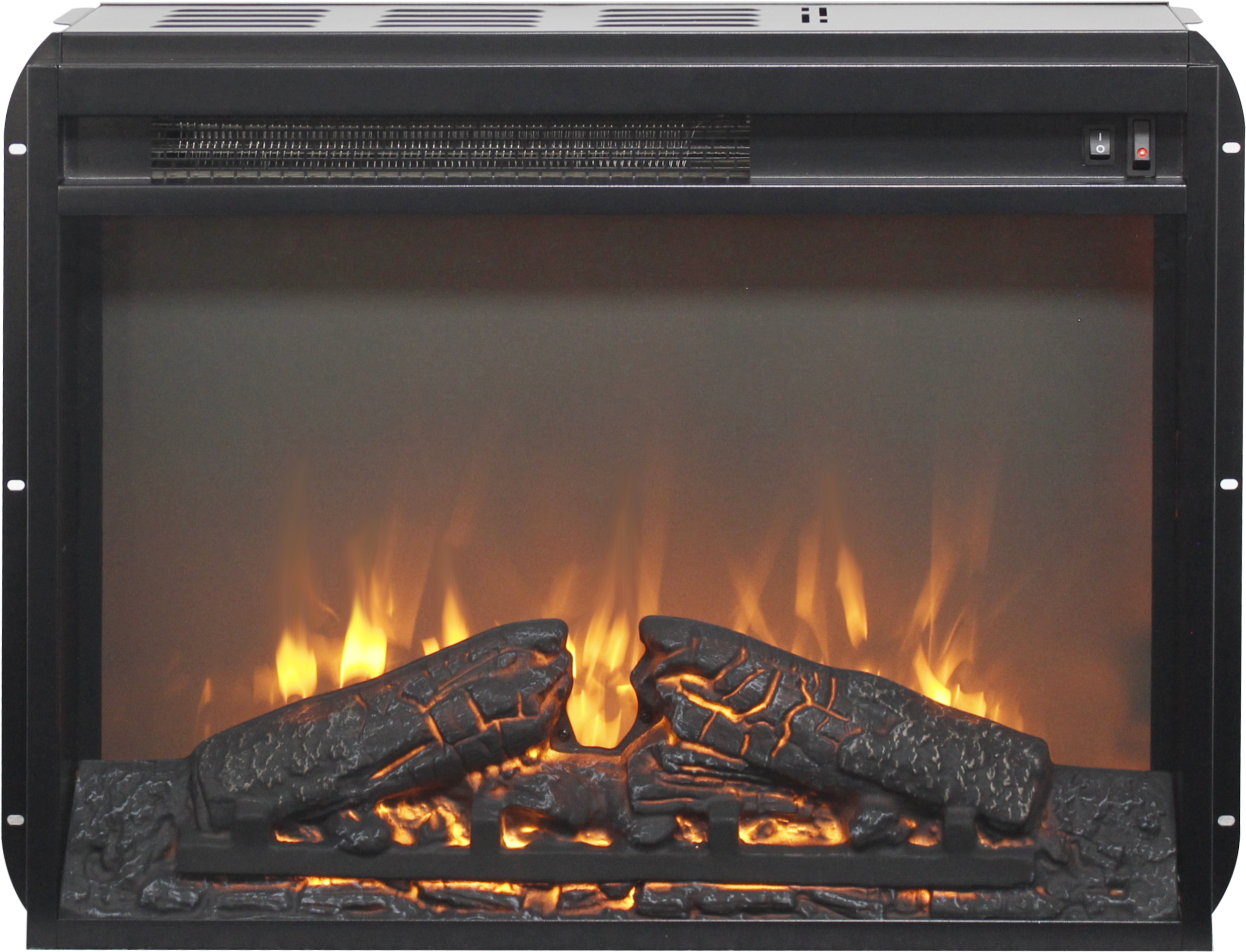 23 inch electric fireplace insert heater with log set & realistic flame, overheating protection without control - Grand Goldman Shop