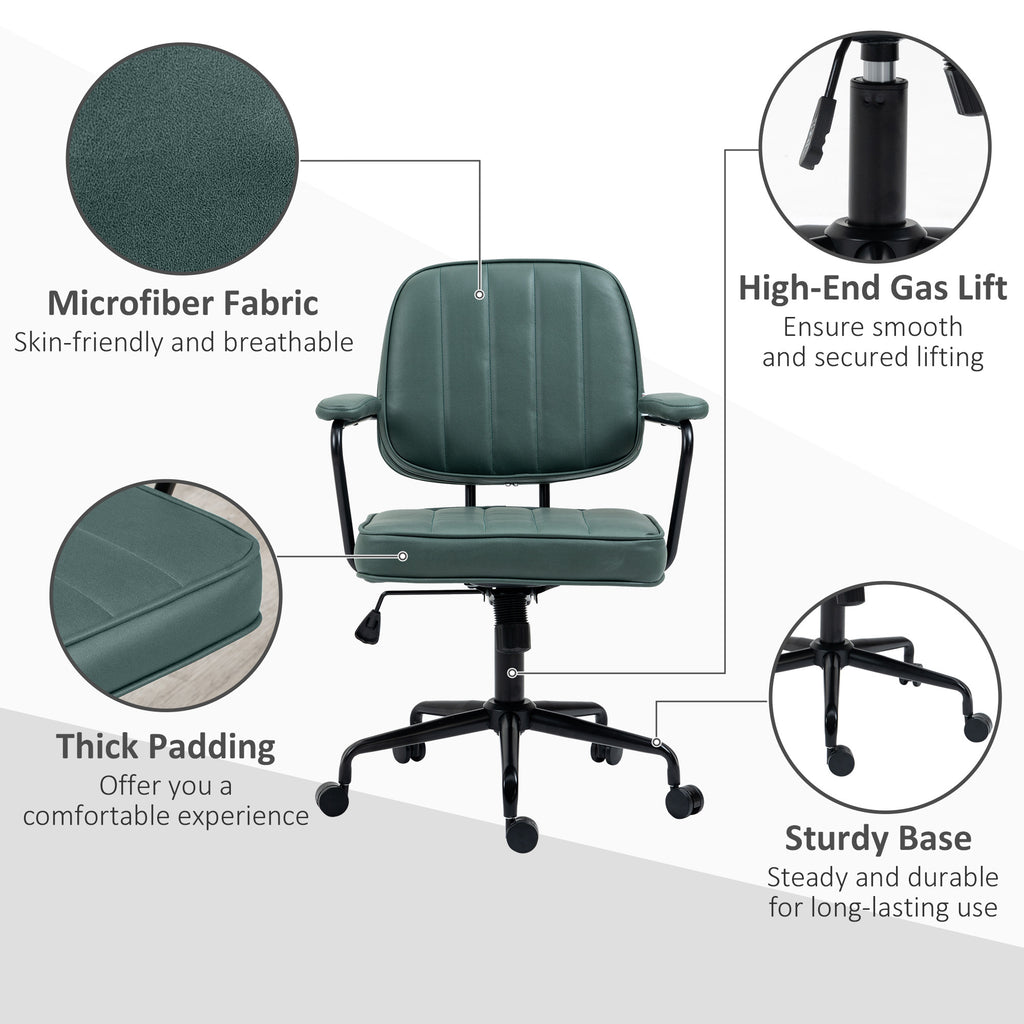 Vinsetto Home Office Chair with Adjustable Height and Tilt, Green | Premium Home Decor - Grand Goldman
