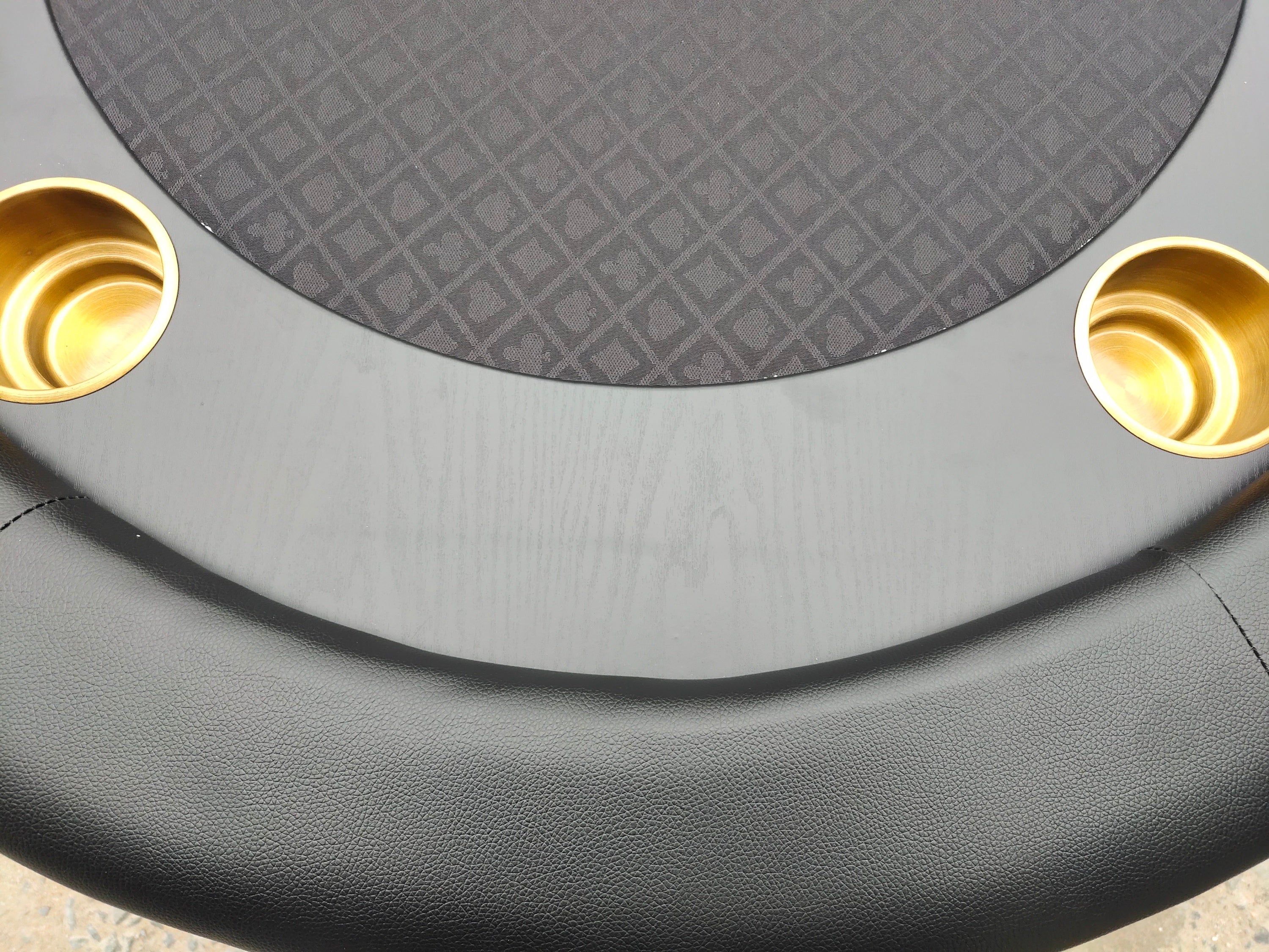 INO Design 96' Elite Oval Dark Knight Waterproof Felt Poker Table Top Only Black - Grand Goldman
