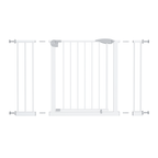 White Pressure-Mounted Baby Gate for Stairs, 29.5-44.1' Wide, Steel and ABS Construction, Easy Walk-Through Design for Kids a