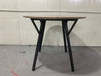 Modern Round Dining Table, Rustic Brown MDF Top with Black Metal Legs, 35.43 Inch Diameter for 2-4 People - Grand Goldman Shop