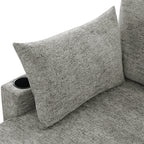 Versatile Light Grey Chenille Sectional Sofa Bed with Storage, Cup Holders & Charging Ports, 109.9' - Grand Goldman Shop