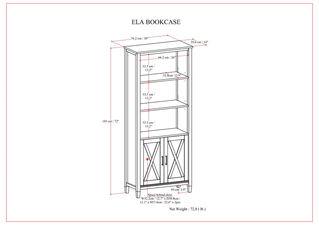 Ela - Bookcase - Smoky Brown | Premium Home Decor - Grand Goldman