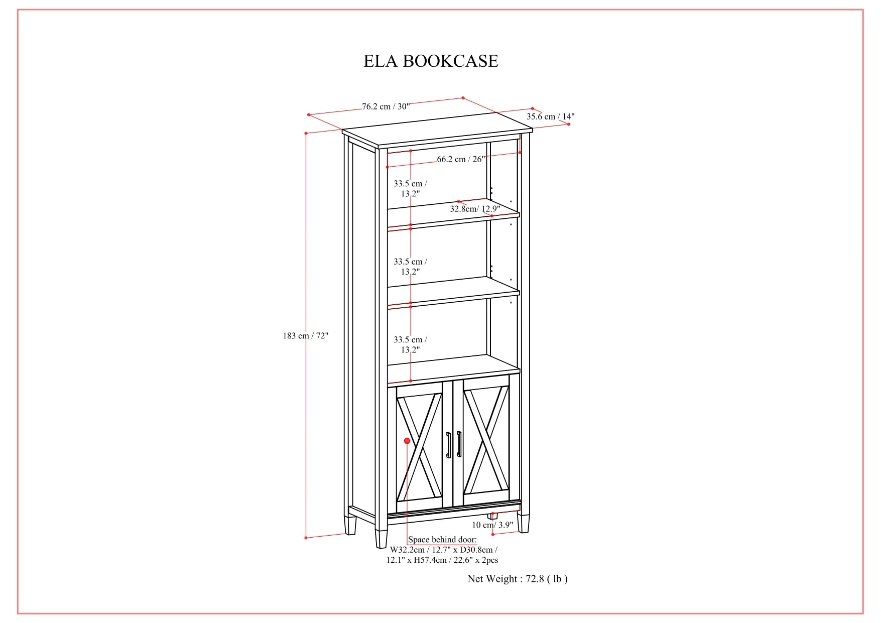 Ela - Bookcase - Smoky Brown | Premium Home Decor - Grand Goldman