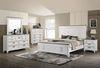 Clelane Wood Bedroom 5 piece Set with Shiplap Panel King Bed, Dresser, Mirror, Nightstand, and Chest - Grand Goldman Shop