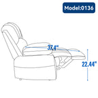 Large Manual Recliner Chair in Fabric for Living Room, Beige - Grand Goldman Shop