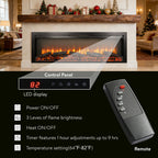 54 inch in wall recessed electric fireplace with remote and multi color flame & emberbed - Grand Goldman Shop