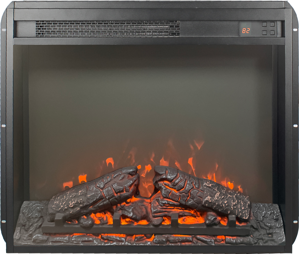 23 inch electric fireplace insert, ultra thin heater with log set & realistic flame, remote control with timer, overheating protection - Grand Goldman Shop