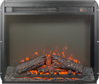 23 inch electric fireplace insert, ultra thin heater with log set & realistic flame, remote control with timer, overheating protection - Grand Goldman Shop