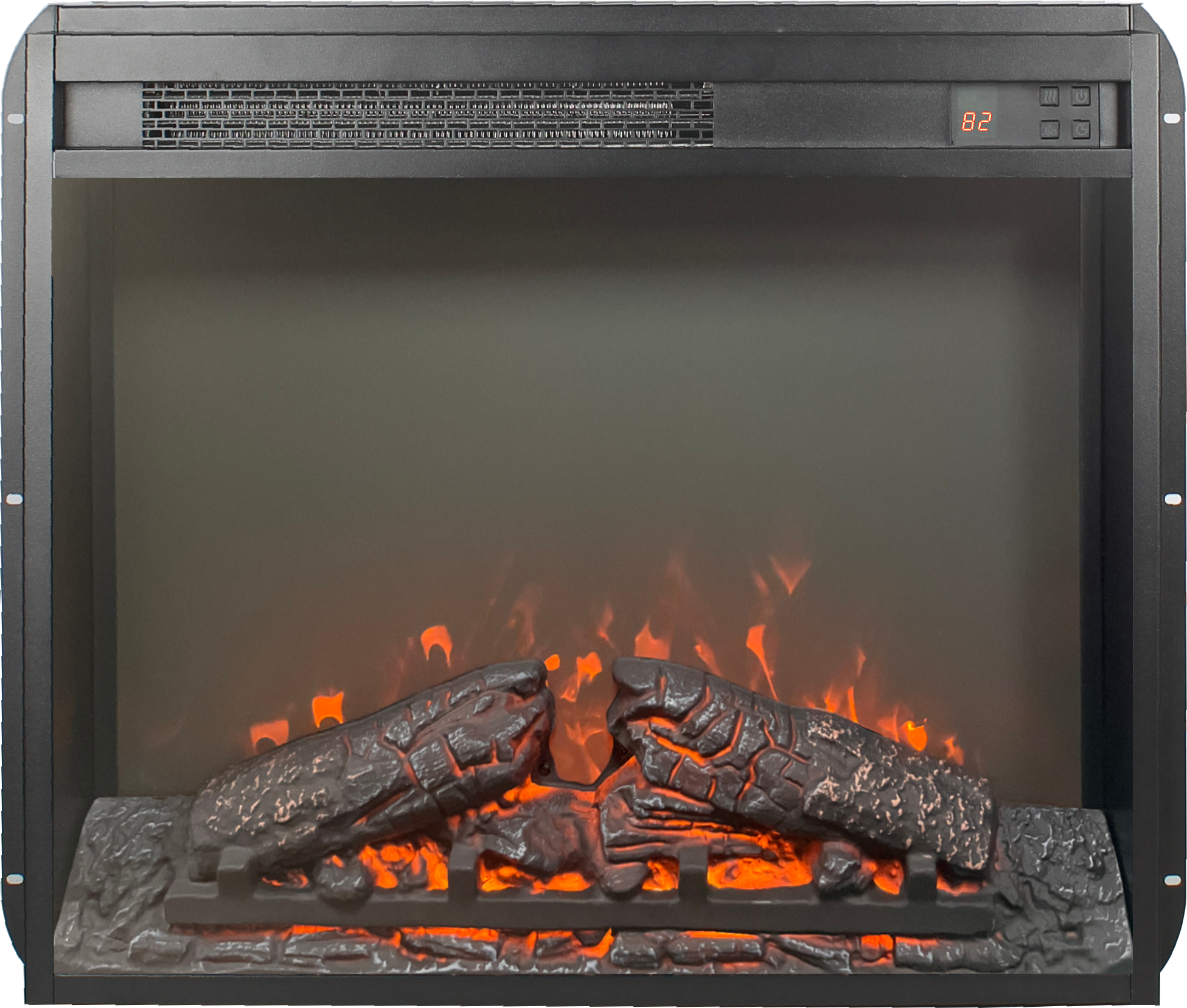23 inch electric fireplace insert, ultra thin heater with log set & realistic flame, remote control with timer, overheating protection - Grand Goldman Shop